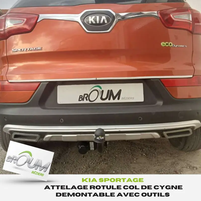 Attelage col de cygne démontable avec outils posé sur Kia Sportage par BROUM à Béziers
